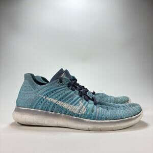 Nike Free RN Flyknit Blue Running Shoes Sneakers Lightweight Women's Size 7